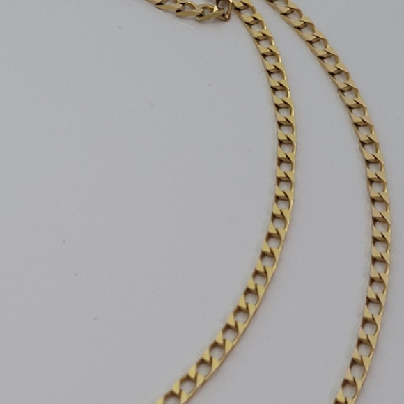 10k Solid Gold Curb Chain, 24" Length, Made In Italy. - Picture 3 of 5
